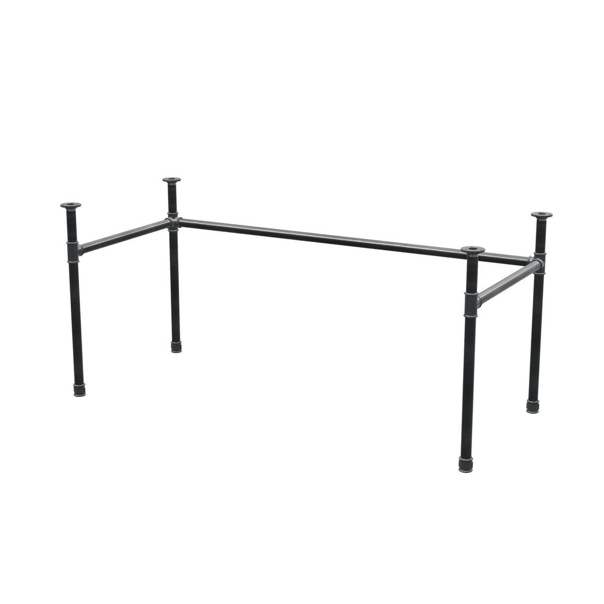 Stel til skrivebord, U-form, støbejern og stål Ø 34 mm, 162 × 72 cm, højde 72 cm
