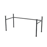 Stel til skrivebord, U-form, støbejern og stål Ø 34 mm, 162 × 72 cm, højde 72 cm