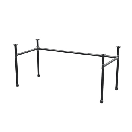 Stel til skrivebord, U-form, støbejern og stål Ø 34 mm, 162 × 72 cm, højde 72 cm