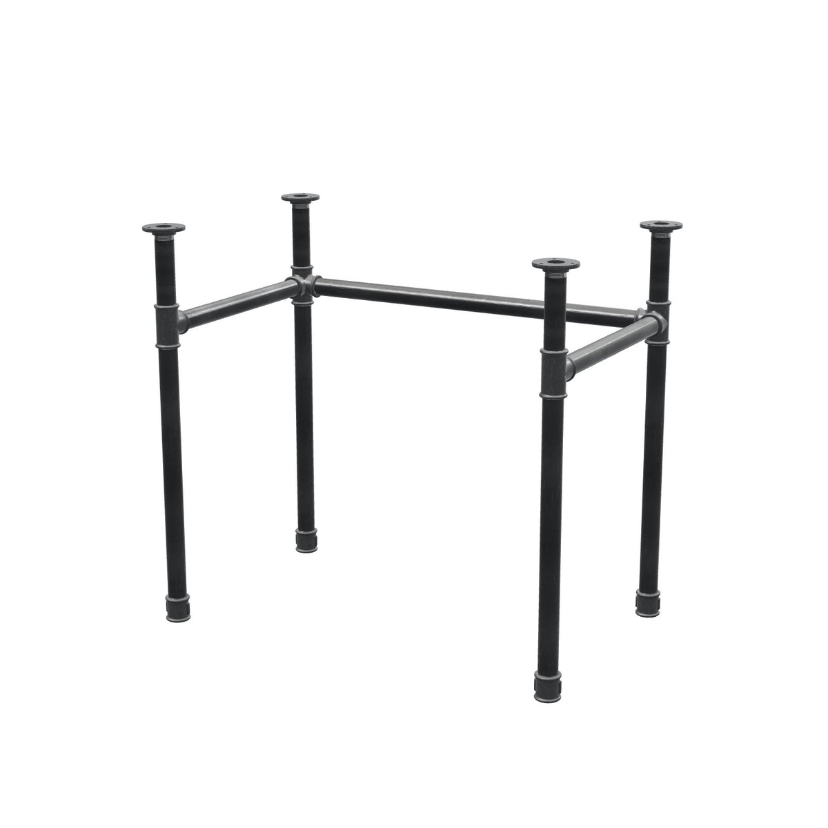 Stel til skrivebord, U-form, støbejern og stål Ø 34 mm, 82 × 52 cm, højde 72 cm