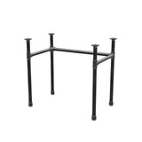 Stel til skrivebord, U-form, støbejern og stål Ø 34 mm, 82 × 52 cm, højde 72 cm