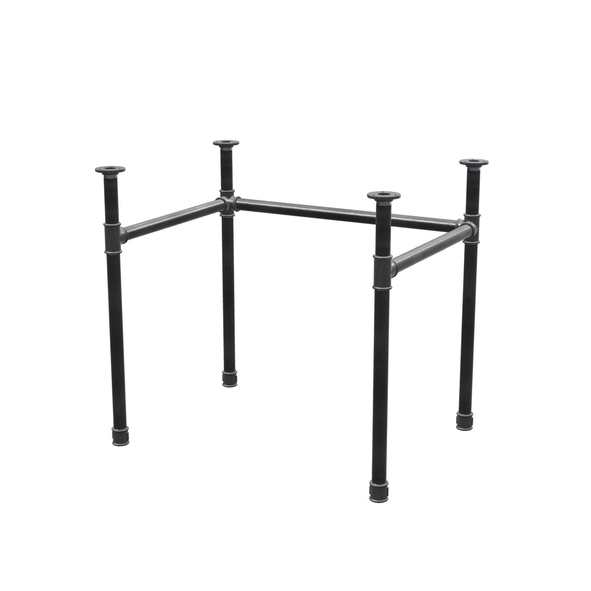 Stel til skrivebord, U-form, støbejern og stål Ø 34 mm, 82 × 62 cm, højde 72 cm