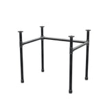 Stel til skrivebord, U-form, støbejern og stål Ø 34 mm, 82 × 62 cm, højde 72 cm