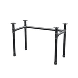 Stel til skrivebord, U-form, støbejern og stål Ø 42 mm, 106 × 56 cm, højde 70 cm