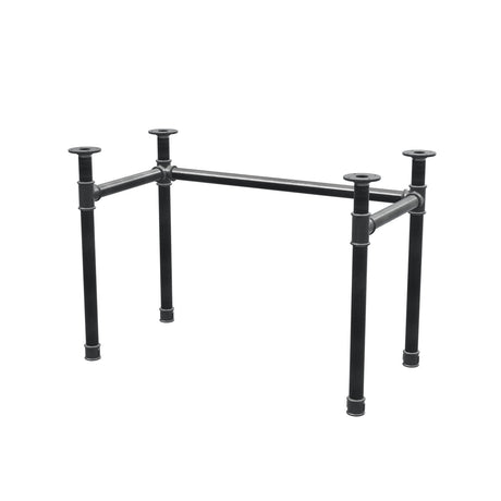 Stel til skrivebord, U-form, støbejern og stål Ø 42 mm, 106 × 56 cm, højde 70 cm