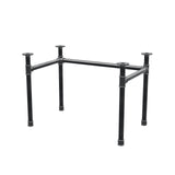 Stel til skrivebord, U-form, støbejern og stål Ø 42 mm, 106 × 66 cm, højde 70 cm