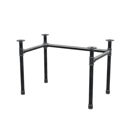 Stel til skrivebord, U-form, støbejern og stål Ø 42 mm, 106 × 66 cm, højde 70 cm