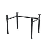 Stel til skrivebord, U-form, støbejern og stål Ø 42 mm, 106 × 76 cm, højde 70 cm