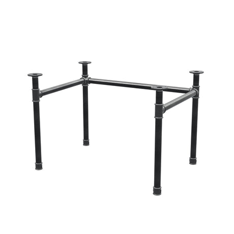 Stel til skrivebord, U-form, støbejern og stål Ø 42 mm, 106 × 76 cm, højde 70 cm