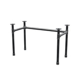 Stel til skrivebord, U-form, støbejern og stål Ø 42 mm, 116 × 56 cm, højde 70 cm