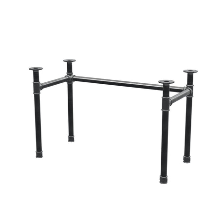 Stel til skrivebord, U-form, støbejern og stål Ø 42 mm, 116 × 56 cm, højde 70 cm