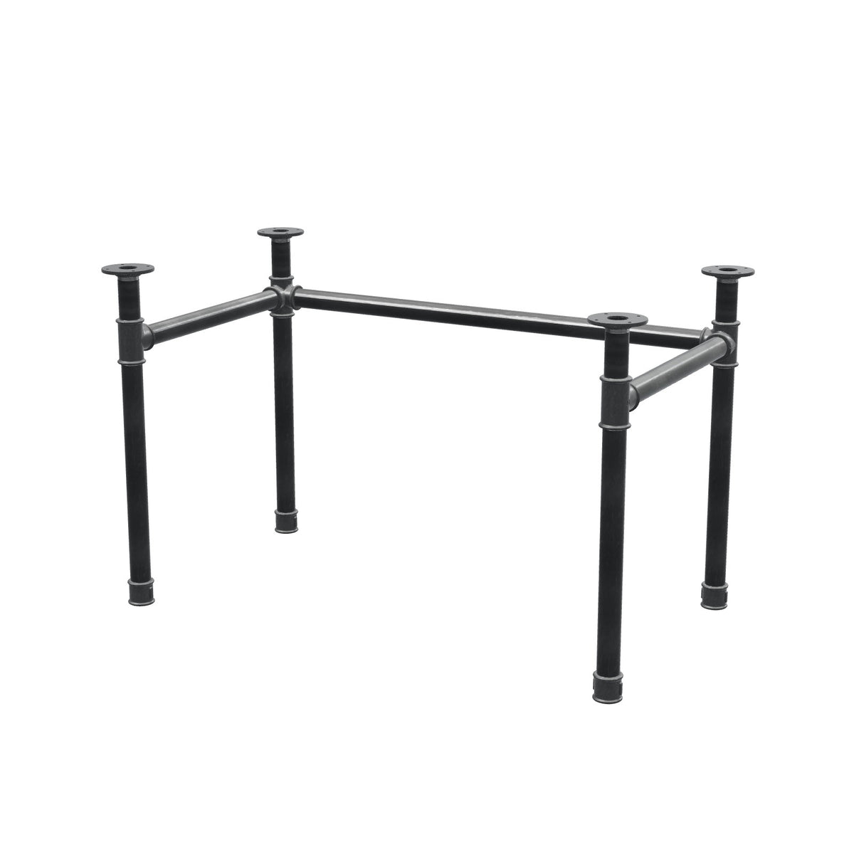 Stel til skrivebord, U-form, støbejern og stål Ø 42 mm, 116 × 66 cm, højde 70 cm