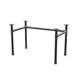 Stel til skrivebord, U-form, støbejern og stål Ø 42 mm, 116 × 66 cm, højde 70 cm
