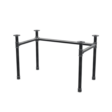 Stel til skrivebord, U-form, støbejern og stål Ø 42 mm, 116 × 66 cm, højde 70 cm