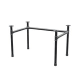 Stel til skrivebord, U-form, støbejern og stål Ø 42 mm, 116 × 76 cm, højde 70 cm