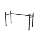 Stel til skrivebord, U-form, støbejern og stål Ø 42 mm, 136 × 56 cm, højde 70 cm