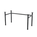 Stel til skrivebord, U-form, støbejern og stål Ø 42 mm, 136 × 66 cm, højde 70 cm