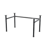 Stel til skrivebord, U-form, støbejern og stål Ø 42 mm, 136 × 76 cm, højde 70 cm