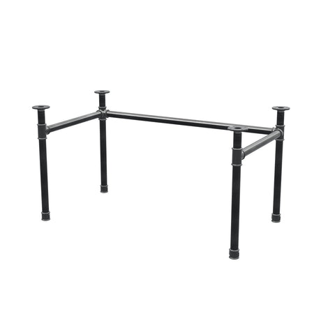 Stel til skrivebord, U-form, støbejern og stål Ø 42 mm, 136 × 76 cm, højde 70 cm
