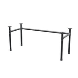 Stel til skrivebord, U-form, støbejern og stål Ø 42 mm, 166 × 66 cm, højde 70 cm