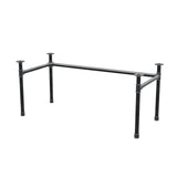 Stel til skrivebord, U-form, støbejern og stål Ø 42 mm, 166 × 76 cm, højde 70 cm