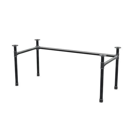 Stel til skrivebord, U-form, støbejern og stål Ø 42 mm, 166 × 76 cm, højde 70 cm