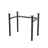 Stel til skrivebord, U-form, støbejern og stål Ø 42 mm, 86 × 56 cm, højde 70 cm