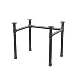 Stel til skrivebord, U-form, støbejern og stål Ø 42 mm, 86 × 66 cm, højde 70 cm