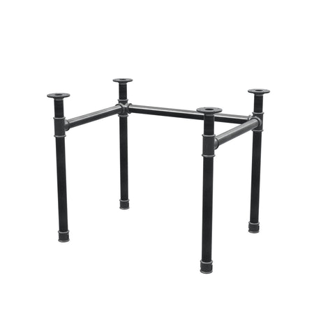 Stel til skrivebord, U-form, støbejern og stål Ø 42 mm, 86 × 66 cm, højde 70 cm