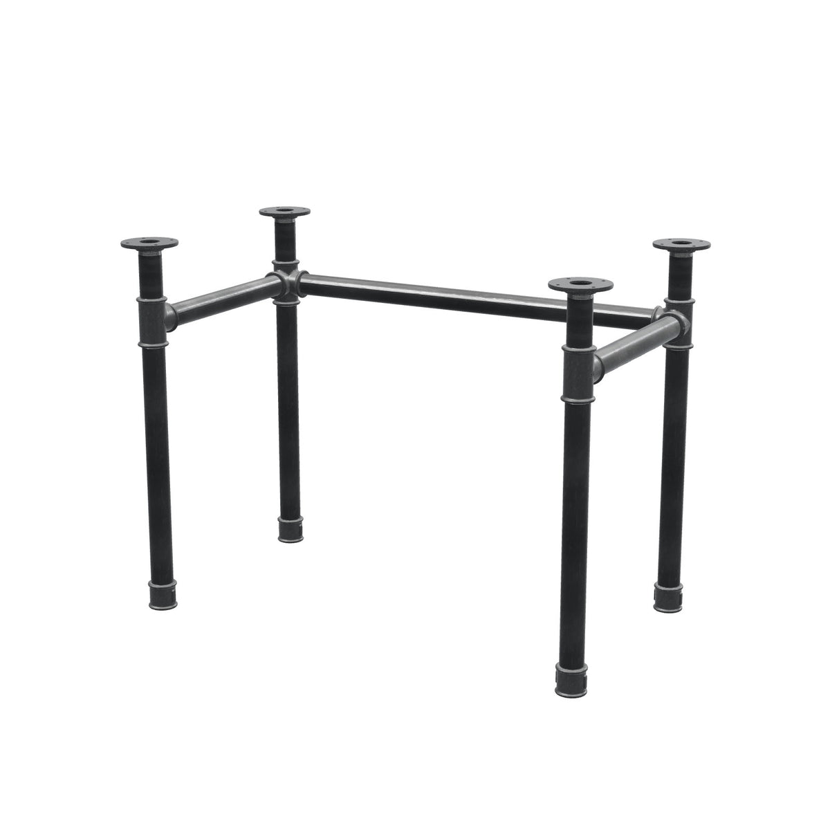 Stel til skrivebord, U-form, støbejern og stål Ø 42 mm, 96 × 56 cm, højde 70 cm