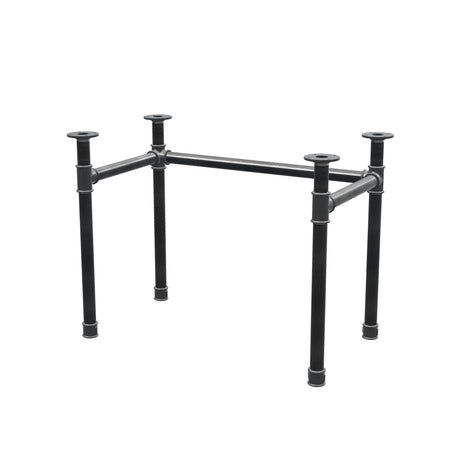 Stel til skrivebord, U-form, støbejern og stål Ø 42 mm, 96 × 56 cm, højde 70 cm