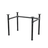 Stel til skrivebord, U-form, støbejern og stål Ø 42 mm, 96 × 66 cm, højde 70 cm
