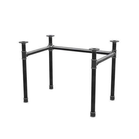 Stel til skrivebord, U-form, støbejern og stål Ø 42 mm, 96 × 66 cm, højde 70 cm