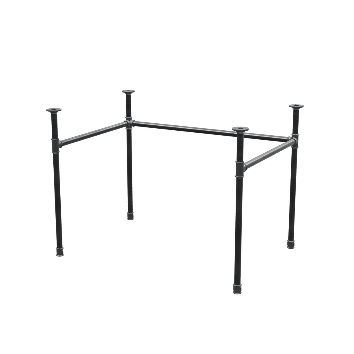 Stel til skrivebord, U-form, støbejern og stål Ø 27 mm, 101 × 71 cm, højde 71 cm