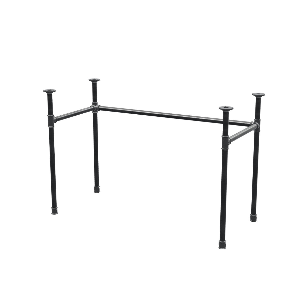 Stel til skrivebord, U-form, støbejern og stål Ø 27 mm, 111 × 51 cm, højde 71 cm