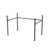 Stel til skrivebord, U-form, støbejern og stål Ø 27 mm, 111 × 71 cm, højde 71 cm