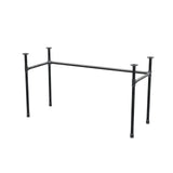 Stel til skrivebord, U-form, støbejern og stål Ø 27 mm, 131 × 51 cm, højde 71 cm