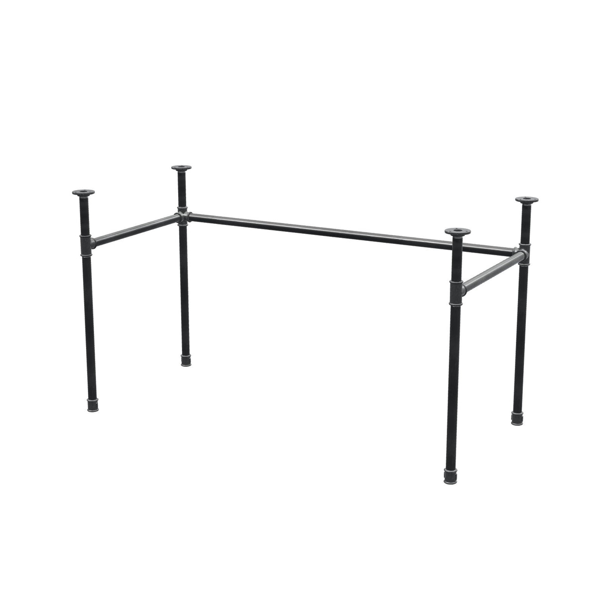 Stel til skrivebord, U-form, støbejern og stål Ø 27 mm, 131 × 61 cm, højde 71 cm