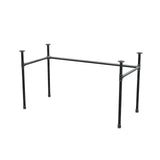 Stel til skrivebord, U-form, støbejern og stål Ø 27 mm, 131 × 61 cm, højde 71 cm