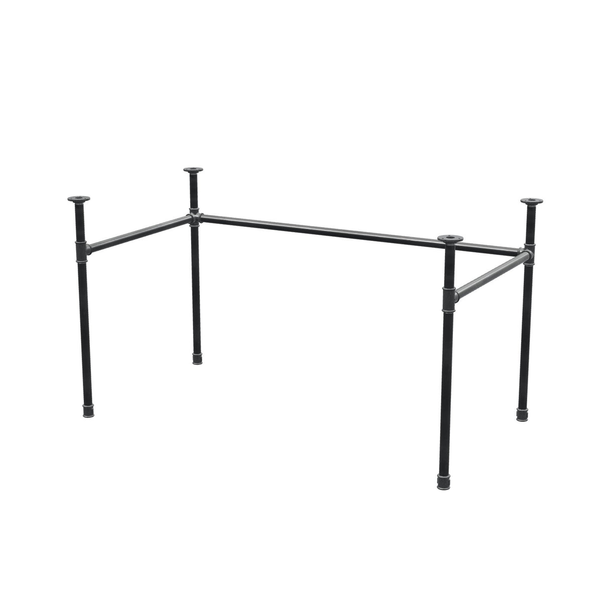 Stel til skrivebord, U-form, støbejern og stål Ø 27 mm, 131 × 71 cm, højde 71 cm
