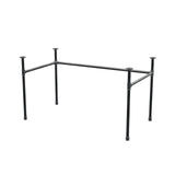 Stel til skrivebord, U-form, støbejern og stål Ø 27 mm, 131 × 71 cm, højde 71 cm
