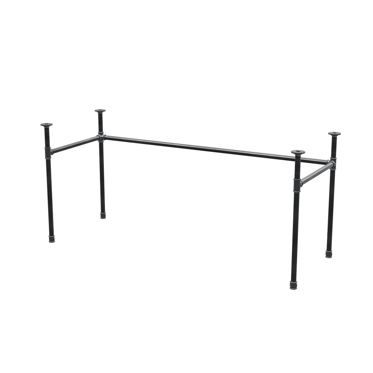 Stel til skrivebord, U-form, støbejern og stål Ø 27 mm, 161 × 61 cm, højde 71 cm