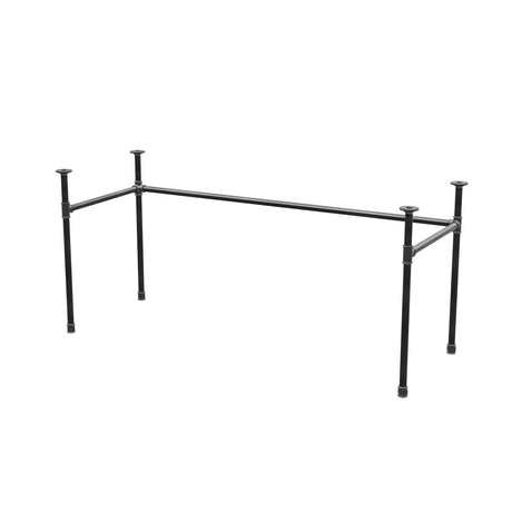 Stel til skrivebord, U-form, støbejern og stål Ø 27 mm, 161 × 61 cm, højde 71 cm
