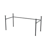 Stel til skrivebord, U-form, støbejern og stål Ø 27 mm, 161 × 71 cm, højde 71 cm