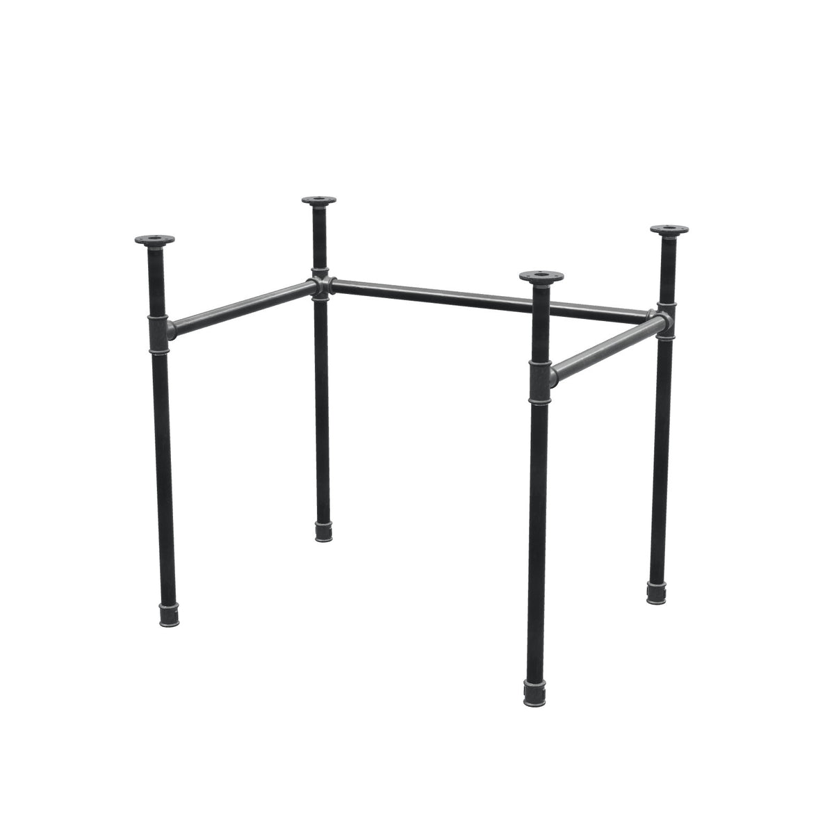 Stel til skrivebord, U-form, støbejern og stål Ø 27 mm, 81 × 61 cm, højde 71 cm