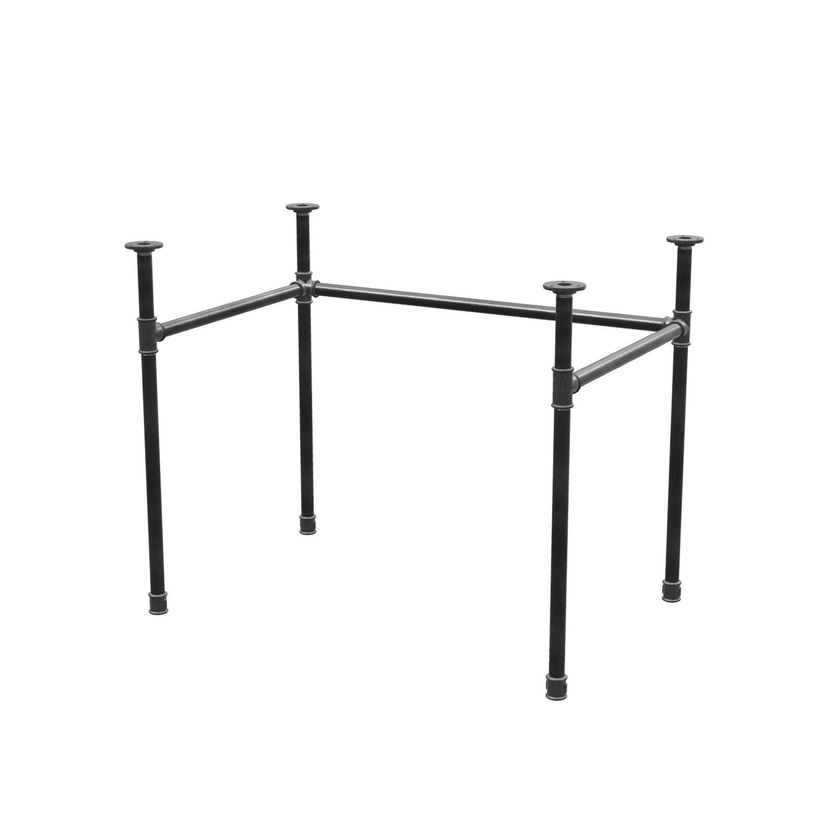 Stel til skrivebord, U-form, støbejern og stål Ø 27 mm, 91 × 61 cm, højde 71 cm