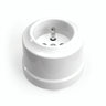 Vægstikkontakt i porcelæn — Fransk 2P+T 16 A / Hvid