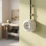 Vægstikkontakt i porcelæn — Schuko 2P+T 16 A / Hvid