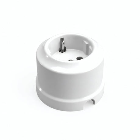 Vægstikkontakt i porcelæn — Schuko 2P+T 16 A / Hvid