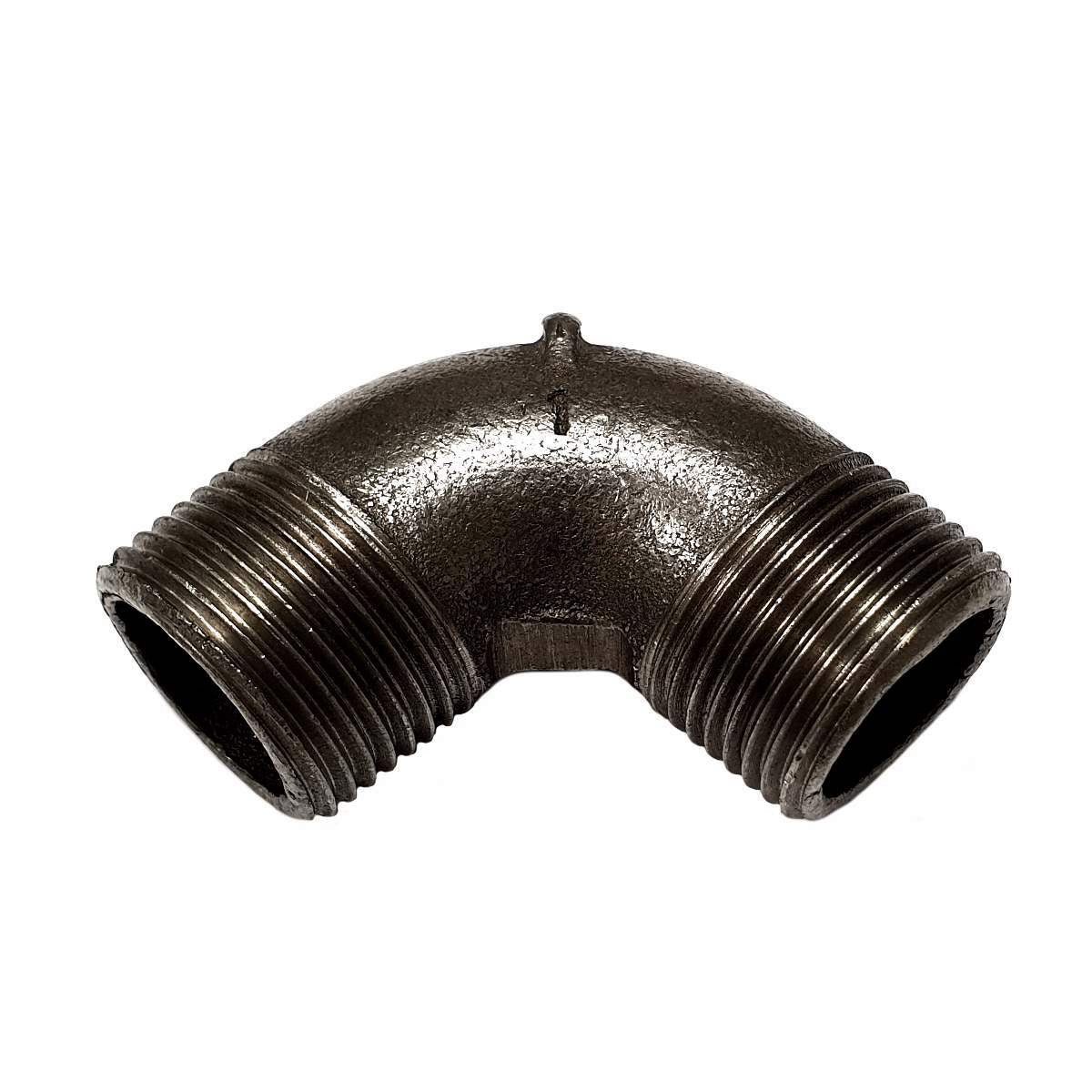 Raccord coude fonte noire 90° Mal/Mal - raccord coudé mâle-mâle en fonte noire - vue 2